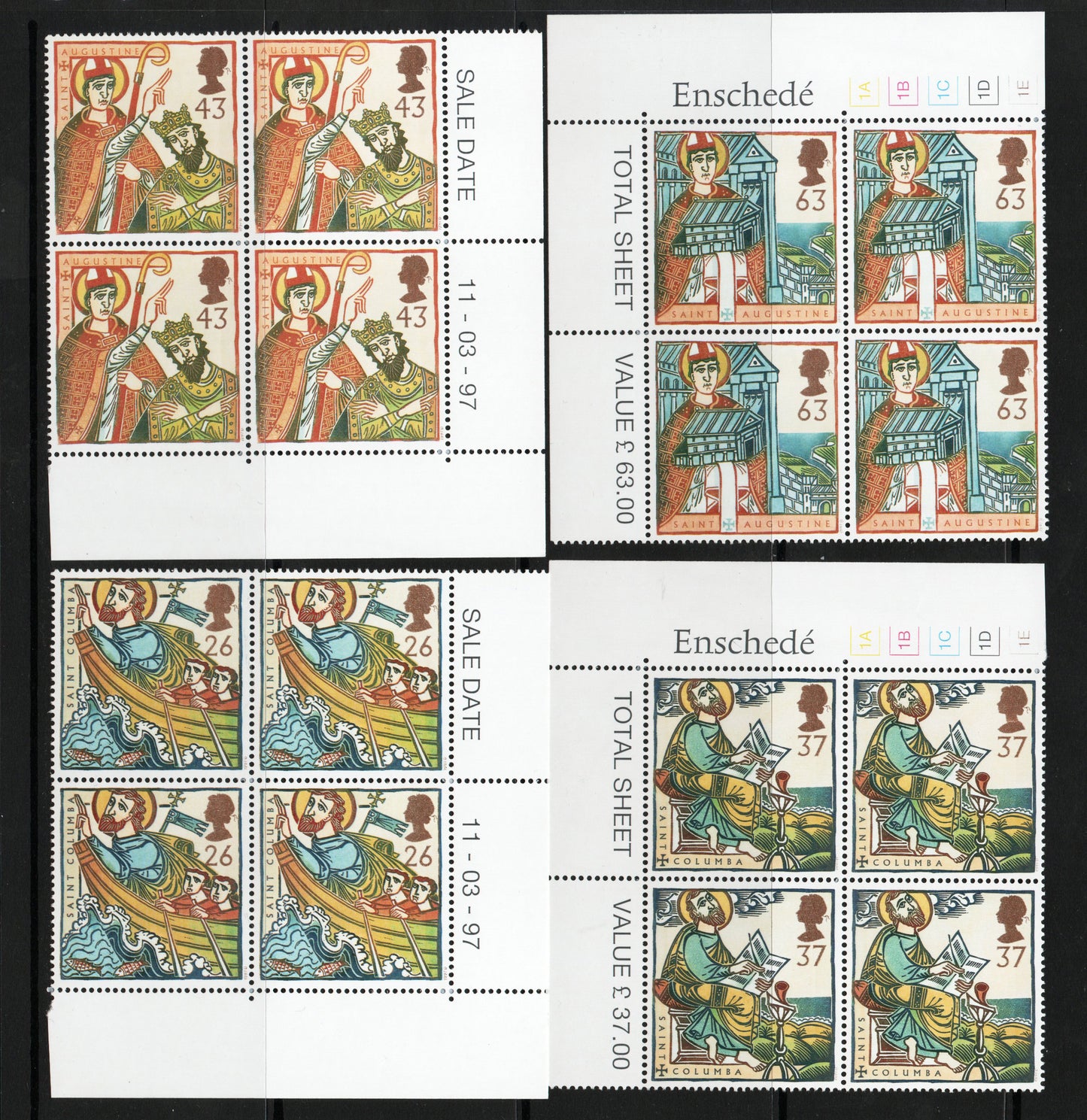 1997 GB QEII SG1972-1975 Religious Anniversaries in blocks of 4 at less than face value U/M