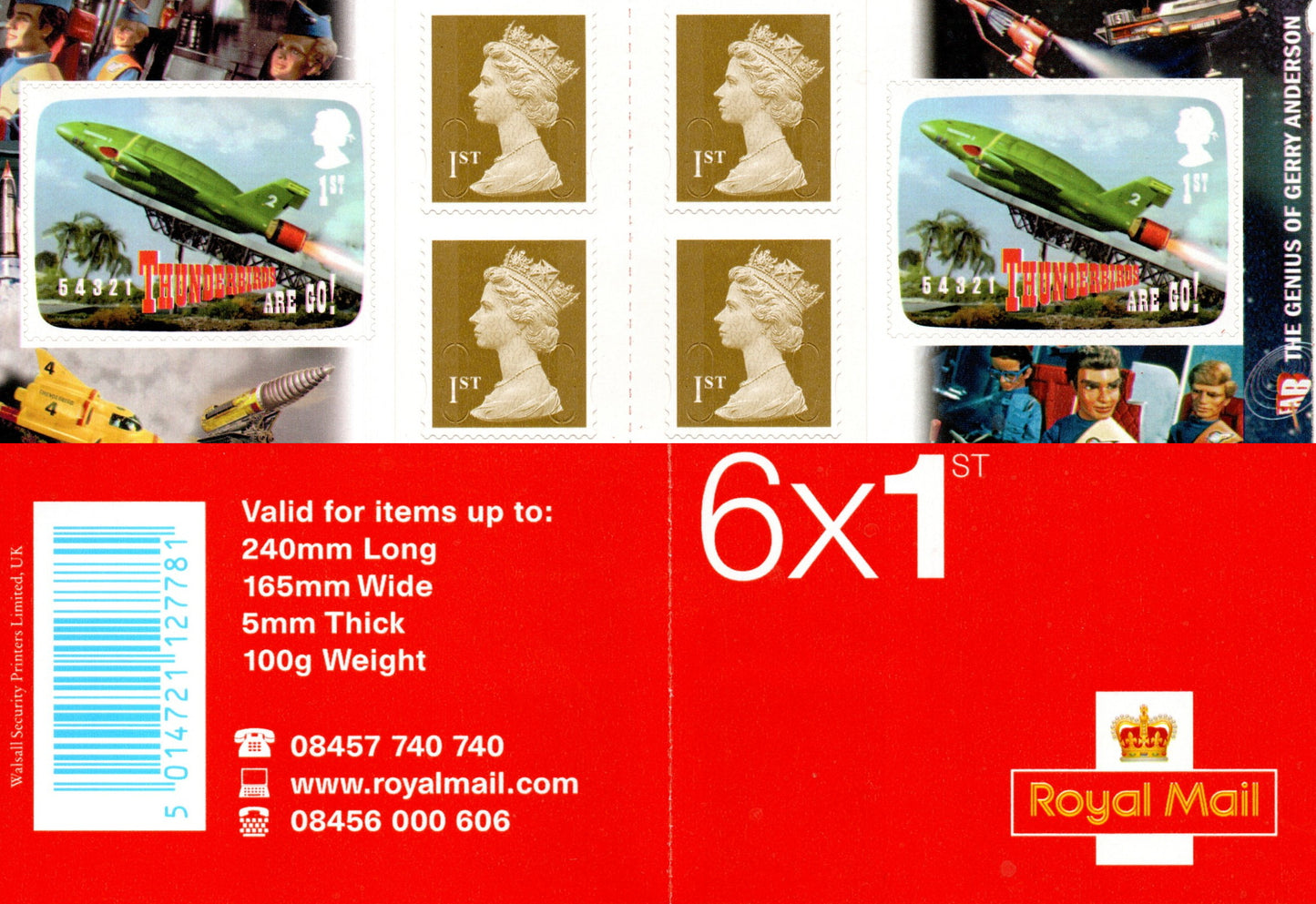 GB QEII 2011 Genius of Gerry Anderson S/A Booklet PM27 6 x 1st Class U/M MNH