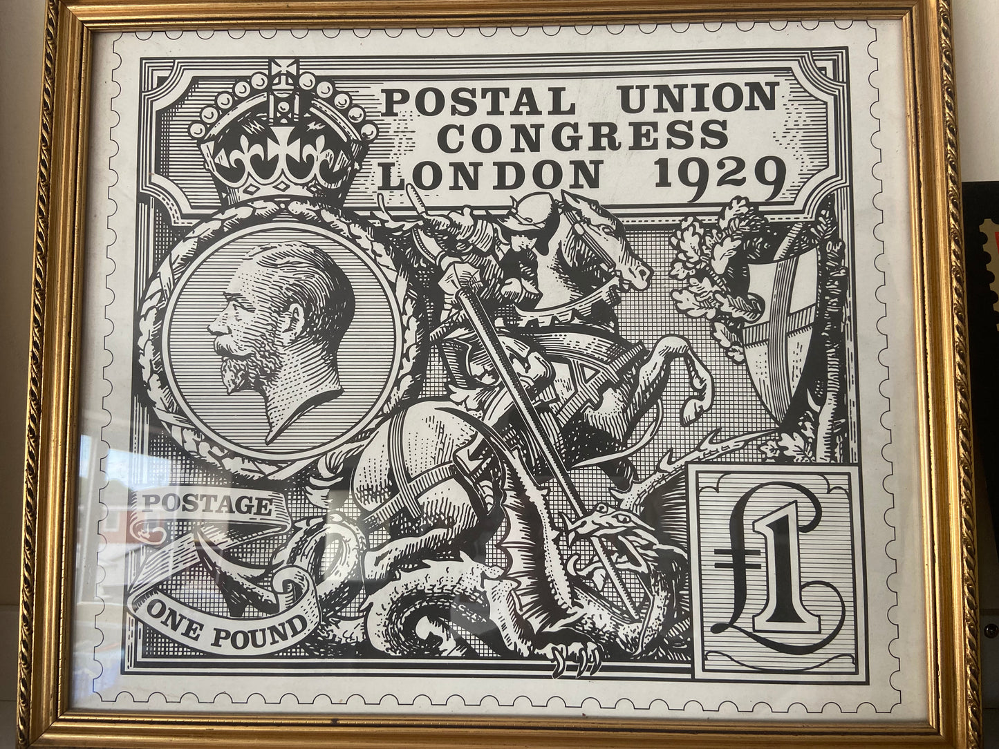 PUC £1 Large Mono Reproduction. Approx 16" x 19" Unframed, Unfolded,sent in Tube.