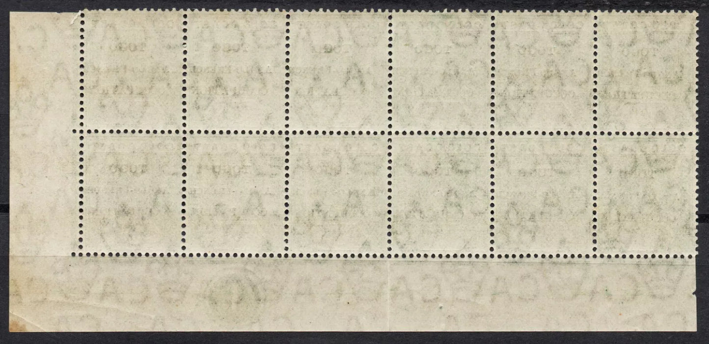 1915 Togo ½d Green SGH34a & H34f. Missing O and Small F's Plate 1 U/M (RW1335)