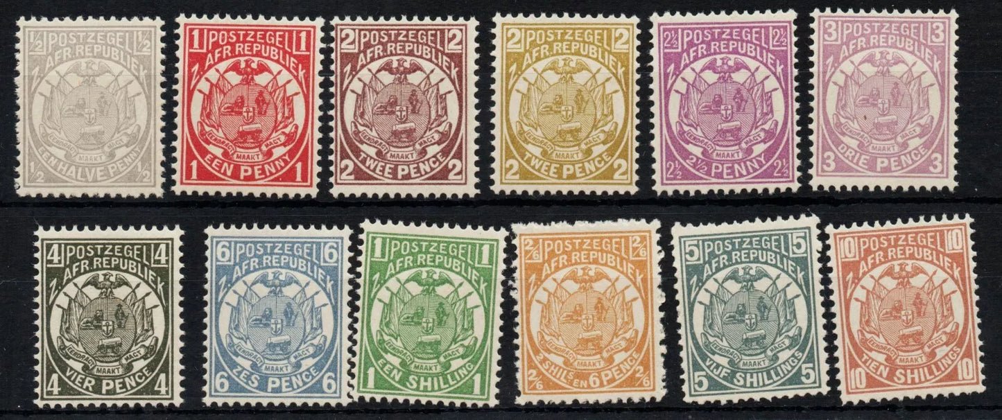 1885-93 Transvaal General Issue Set SG175-86 ½d to 10/- 12 Values Perf 12½ U/M