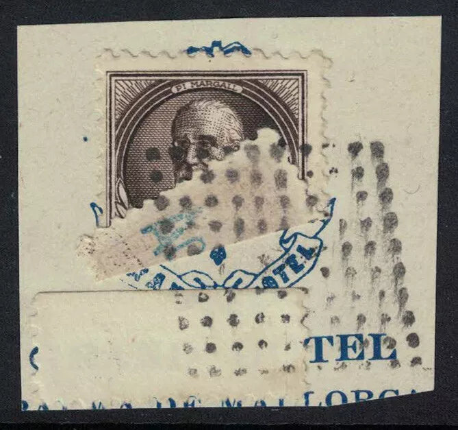 1931 Spain SG731 5c Brown Folded and Franked on piece. Unusual (RW284D)