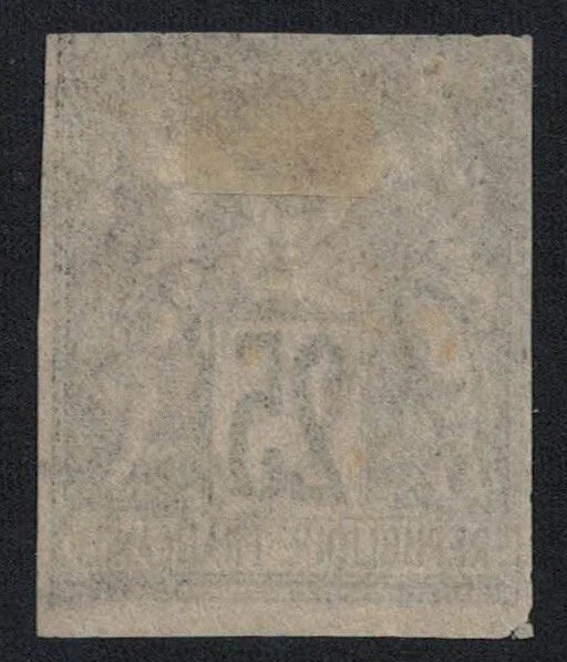 1878 French Colonies SG43 25c Black on Red Imperf P & C CDS Cancel (RW555)J82