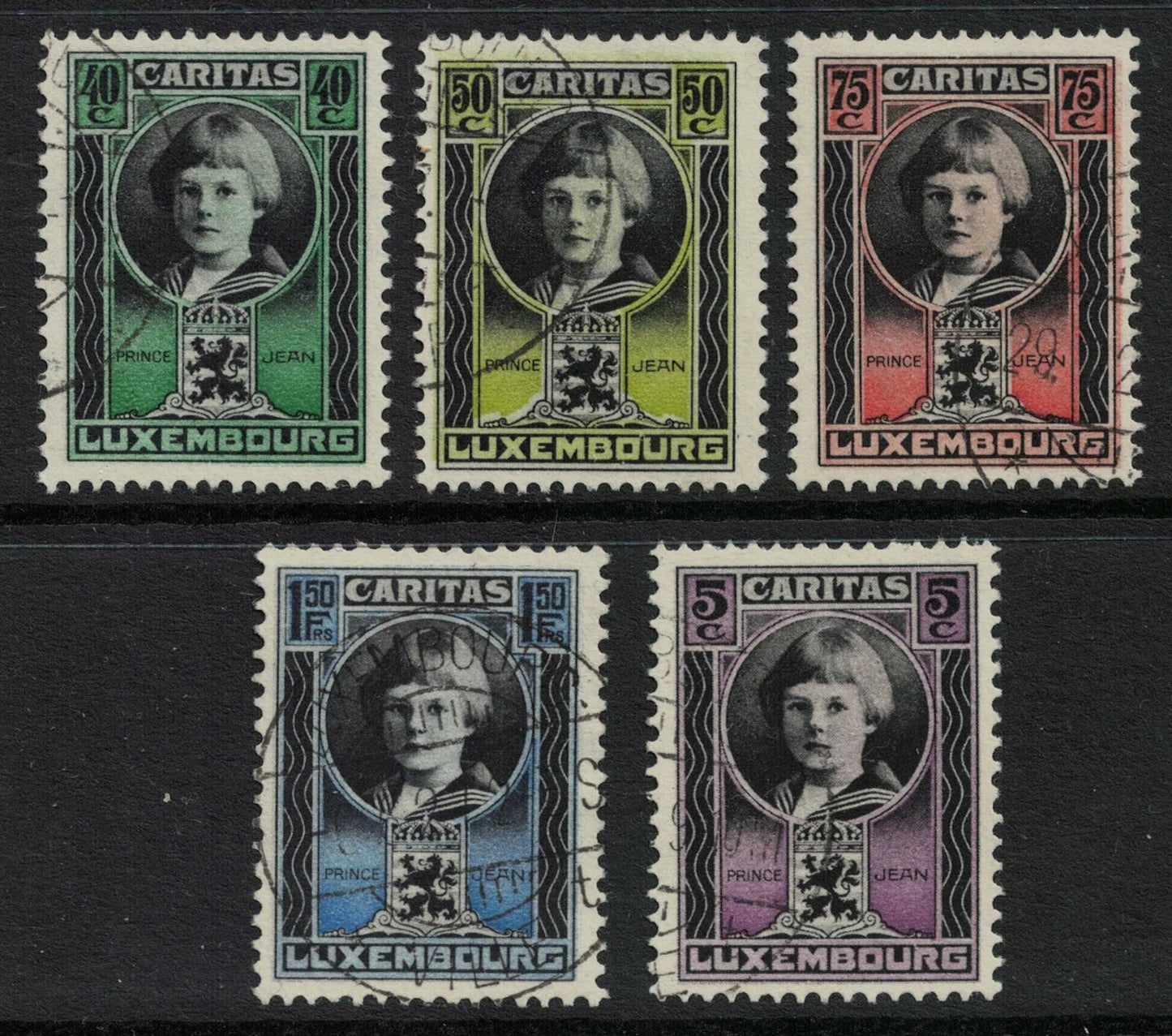 1926 Luxembourg Child welfare fund set of 5 SG256-260 Very Fine Used