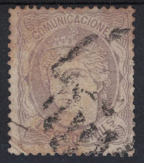 1870 Spain Sc170 1Le600m Lilac Used, showing signs of age but scarce