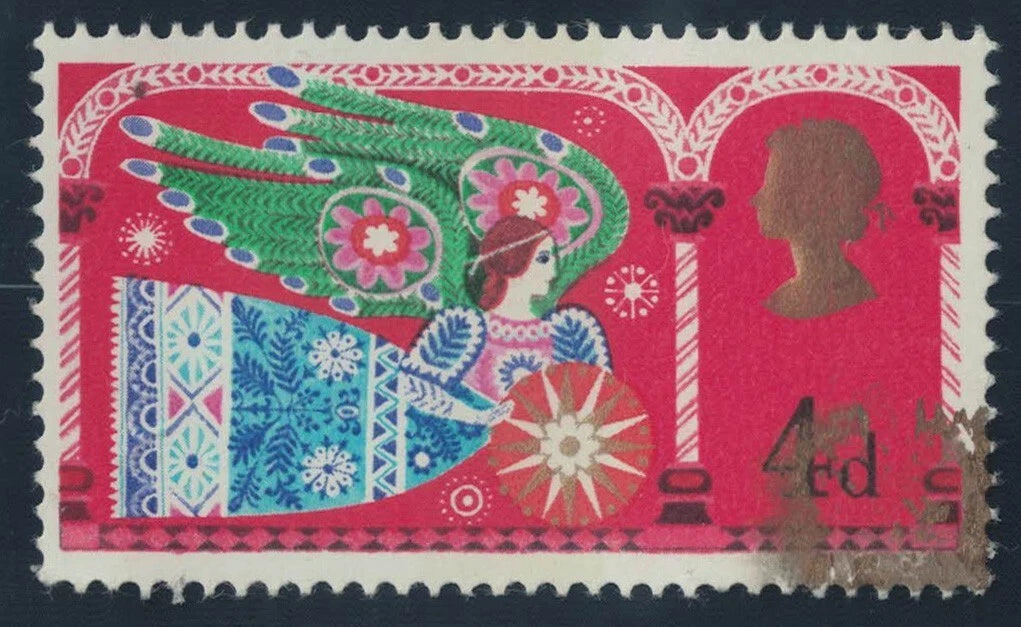 GB 1969 SG812 4d Christmas with Gold Ink Spill Error U/M