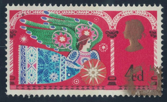 GB 1969 SG812 4d Christmas with Gold Ink Spill Error U/M