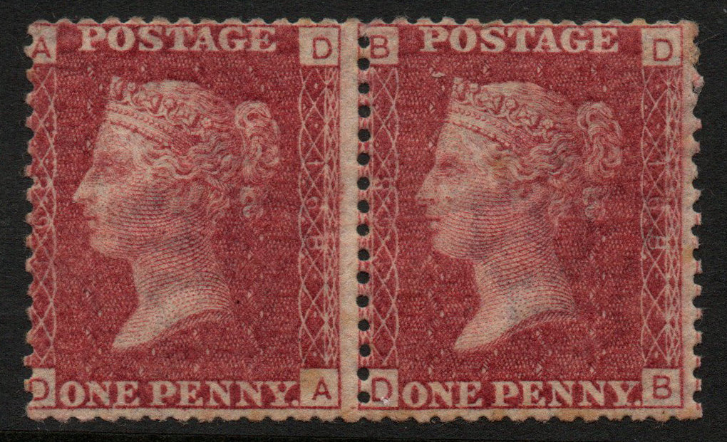 1864 GB QV Line Engraved SG43/44 Plate 168 Horizontal Pair U/M