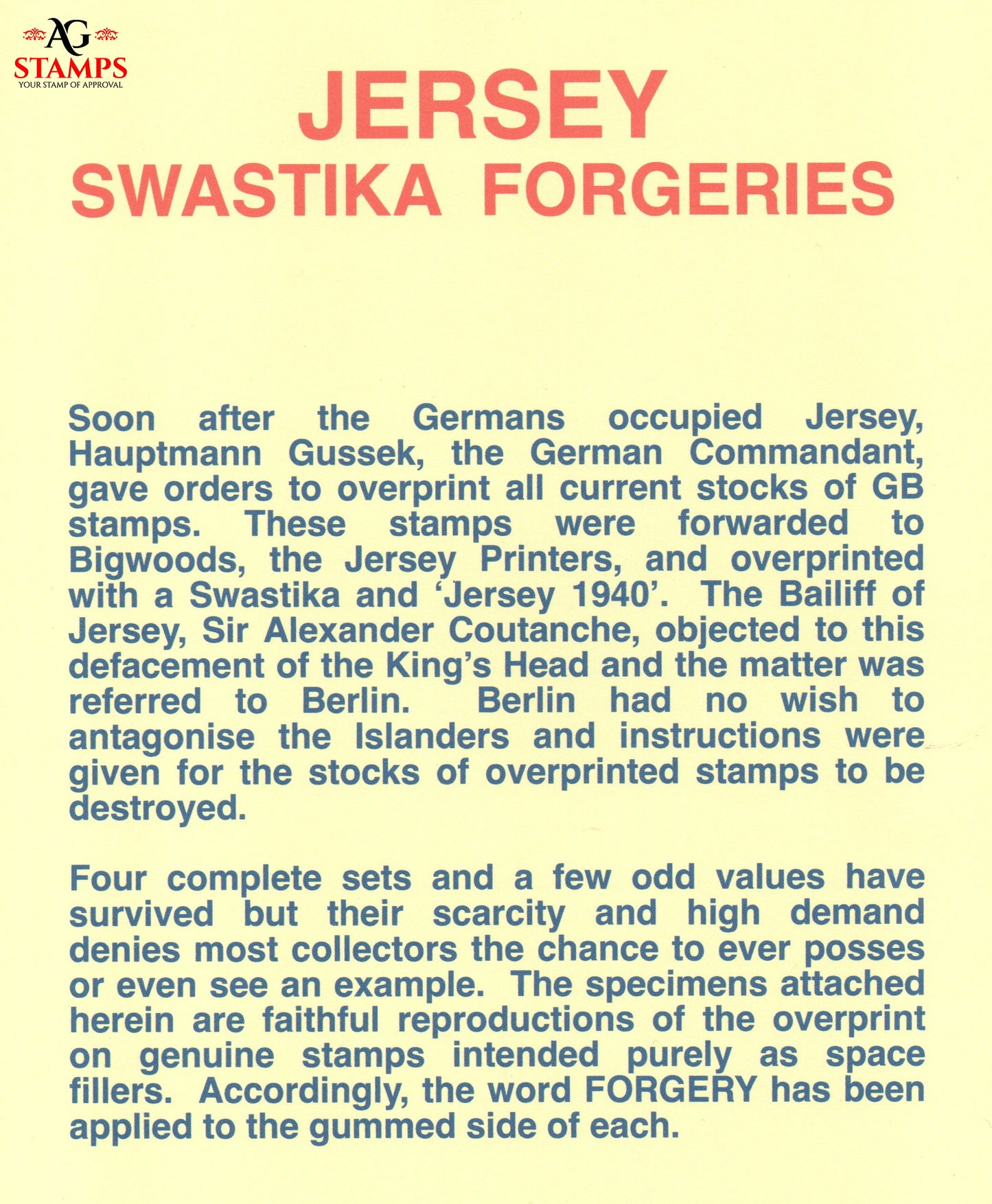 Jersey 1940 Swastika Overprint on KGVI 1½d Brown FORGERY. See Image 2 ( 1552)