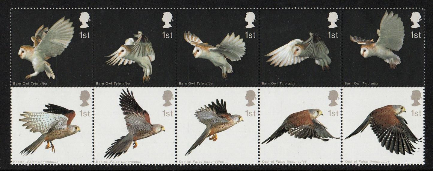 Great Britain 2003 Birds of Prey Se-Tenant set of 10 unmounted mint