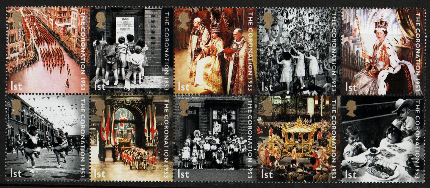 Great Britain 2003 50th Anniversary of Coronation SG2368-2377 Se-Tenant set of 10 unmounted mint