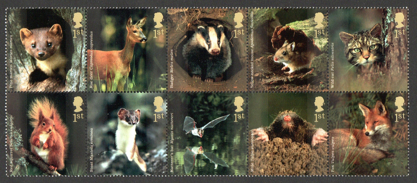 Great Britain 2004 Woodland Animals perf set of 10 unmounted mint