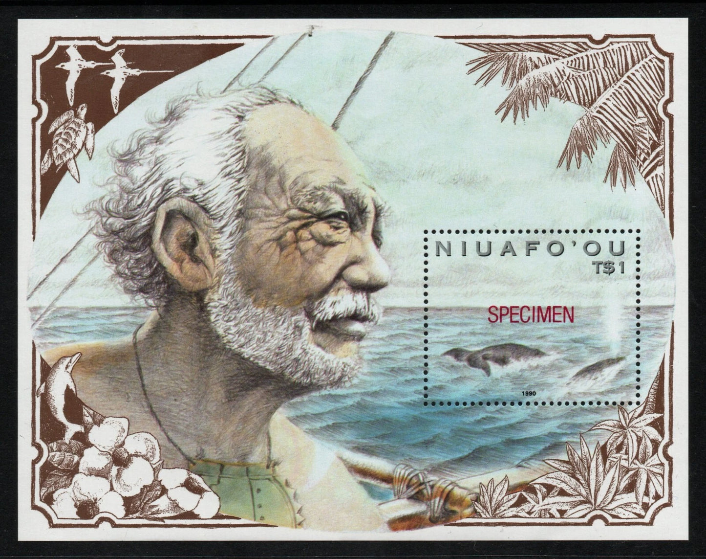 1990 Tonga/Niua'Ou Polynesia Whaling M/S SPECIMEN SGMS147 U/M