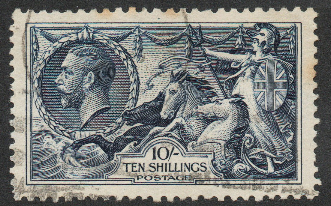 GB KGV SG452 10/- "Seahorse" Good Used, Well centred, Good Perfs (TT187)