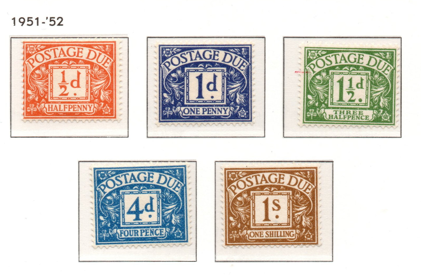 1951 KGVI SGD35-39 Set of 5 Postage Dues GVIR Wmk Unmounted MInt MNH