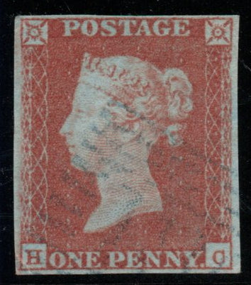 GB QV 1841 SG8p Spec BS31xb 1d Red-Brown Plate 101 Blue Numeral 4 margins
