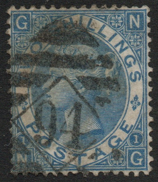 GB QV 1867 SG118 2/- 2 Shilling Dull Blue Plate 1 (N - G)