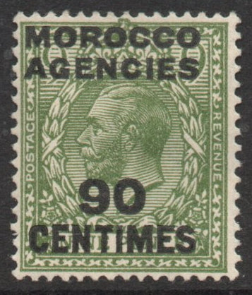 GB Agencies KGV Morocco OVPT in SPANISH SG209 90c on 9d Lightly Mounted Mint