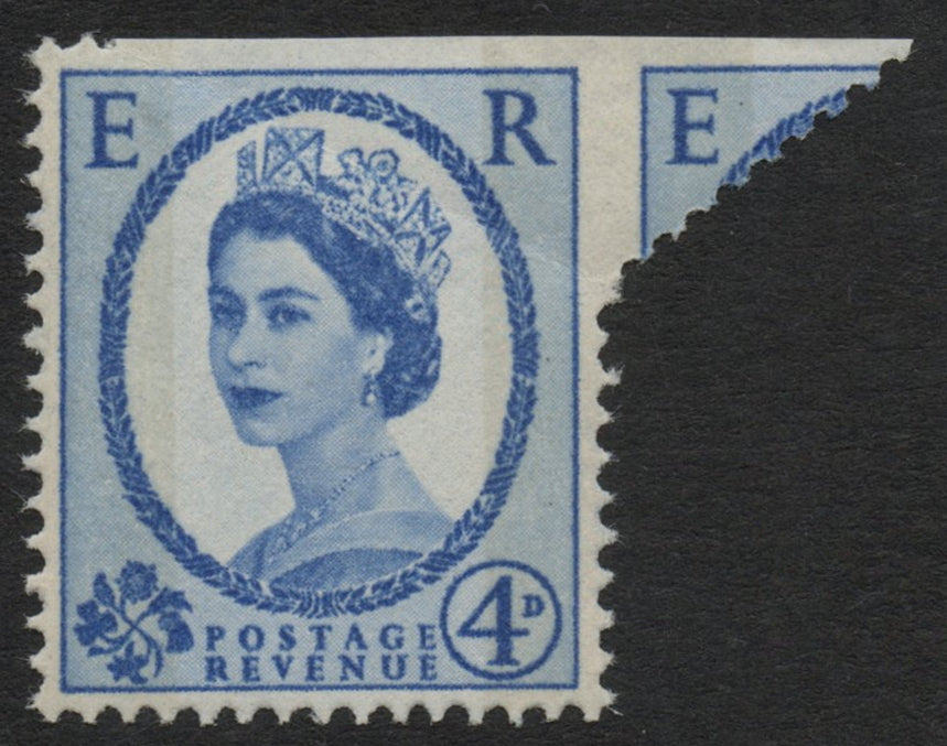 GB 1965 QEII SG616a 4d Wilding Huge Misperf due to Paper Fold Error Unmounted Mint (TT750)