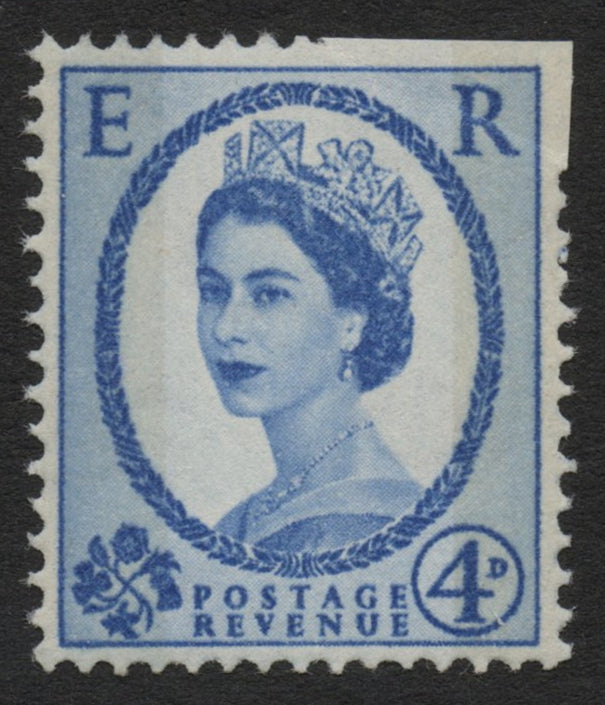 GB 1965 QEII SG616a 4d Wilding Partial Imperf due to Paper Fold Error Unmounted Mint