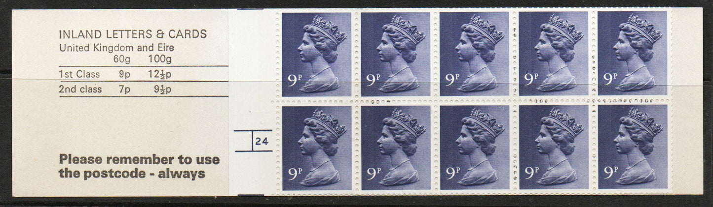 1977 GB Booklet FG1a No theme cylinder 24 no dot U/M
