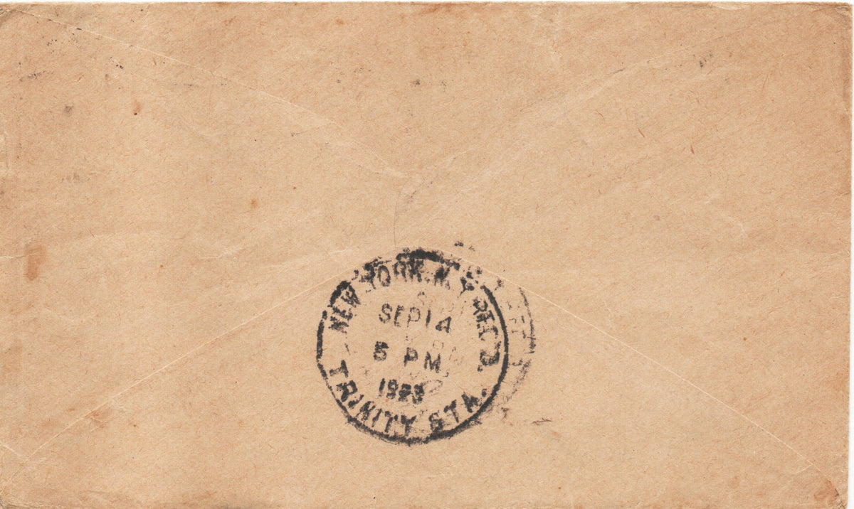 1923 KGV Cover Handstamped "Received after Departure of Steamer" (TT844)