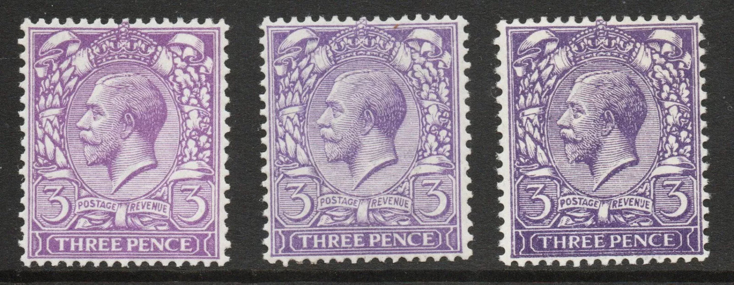 GB KGV 1912 SG374, 375 & 376 (Left to Right) All Unmounted Mint (AM378)