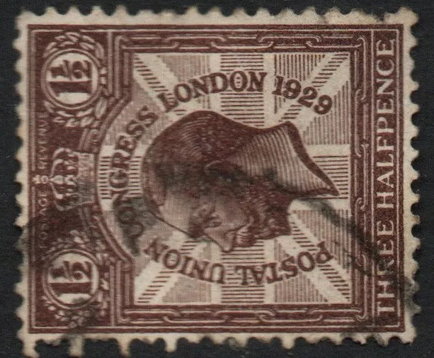 GB KGV SG436a 1½d PUC Wmk Sideways Good Used