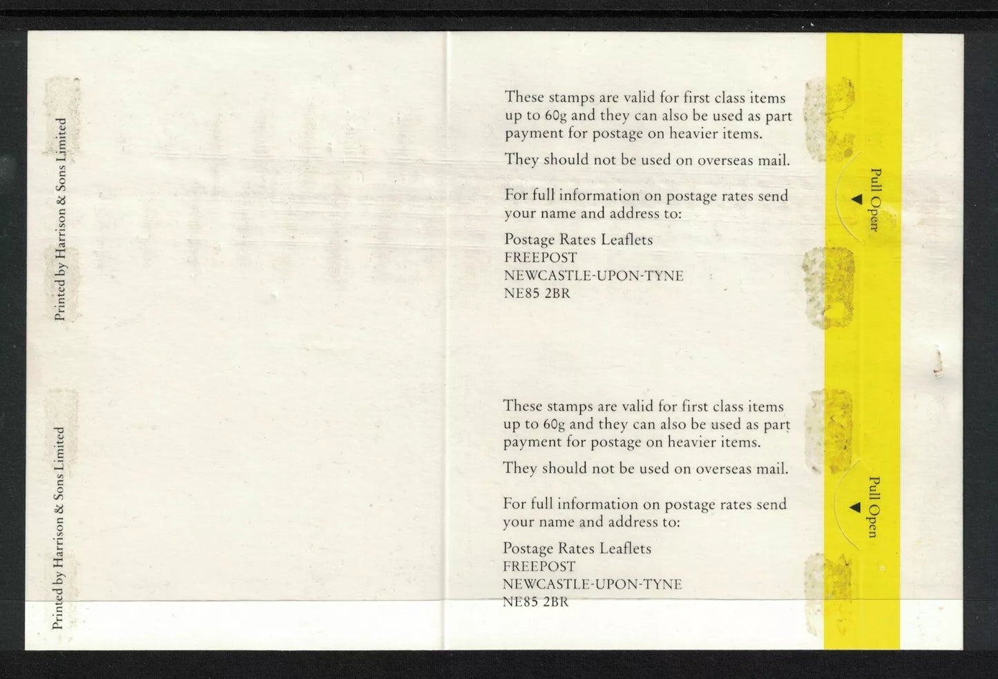 GB Uncut Barcode Booklet Proof Cover Pair Mint Condition (RW818)