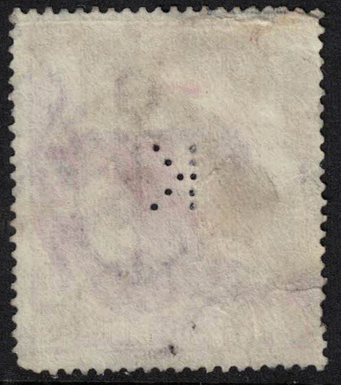 GB 1883/4 SG180 5/- Rose with K (Kodak) Perfin. Letters L-G