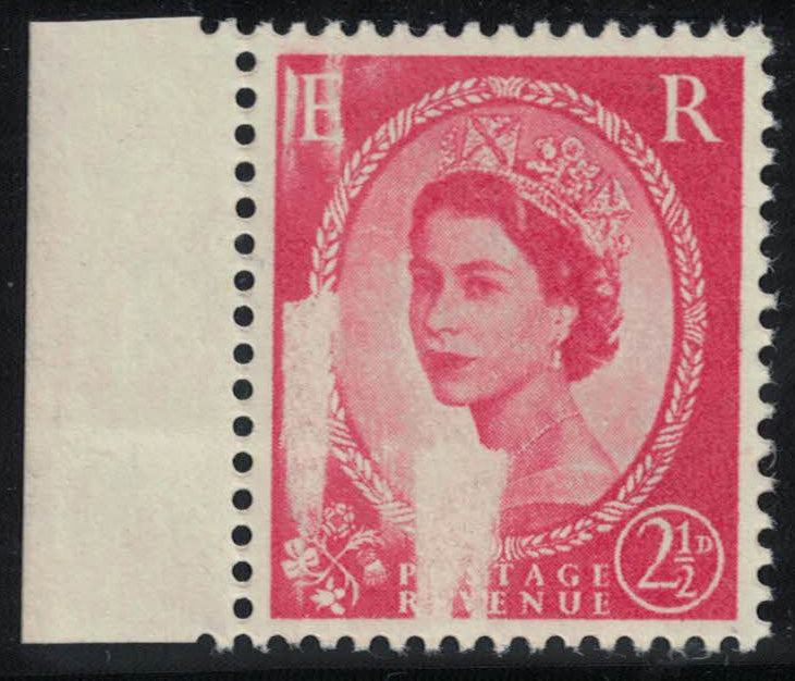 1959 GB Great Britain SG574 2½d Carmine Dry Print Error U/M