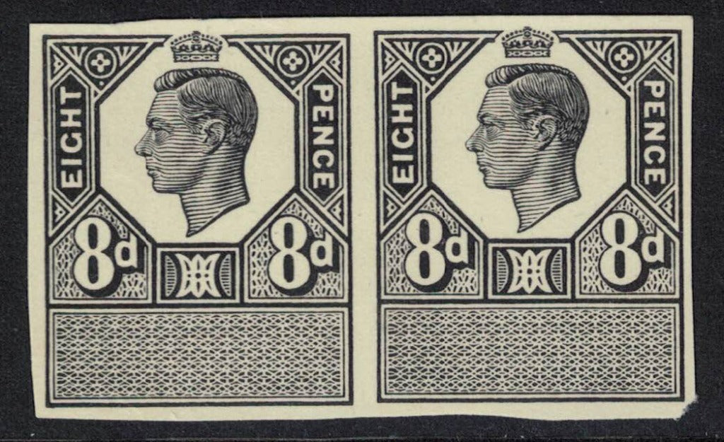 GB KGVI 8d Unappropriated Die Proof Pair (Bankruptcy Court?) Imperf, UM(