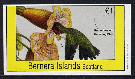 Bernera 1982 Humming Bird imperf souvenir sheet (£1 value) unmounted mint