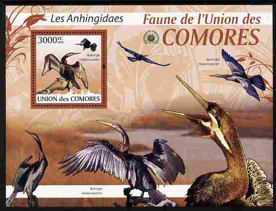 Comoro Islands 2009 Snake Bird (Darter) perf m/sheet unmounted mint Michel BL 518