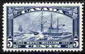 Canada 1933 Steamboat Crossing 5c blue unmounted mint but horiz crease along top SG 331