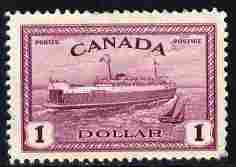 Canada 1946-47 KG6 Peace $1 Train Ferry unused without gum SG 406