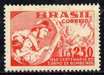 Brazil 1956 Firemen's Corps (white paper) unmounted mint SG 941