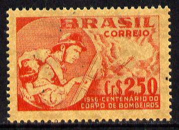 Brazil 1956 Firemen's Corps (buff paper) unmounted mint SG 941a