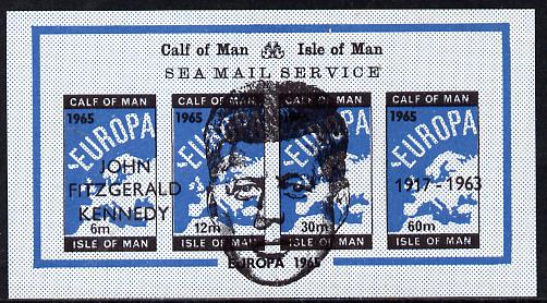 Calf of Man 1965 J F Kennedy Memorial opt'd on Europa (large portrait in centre of sheet) imperf m/sheet unmounted mint (Rosen CA57LS)