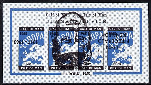 Calf of Man 1965 J F Kennedy Memorial opt'd on Europa (large portrait in centre of sheet) imperf m/sheet with opt inverted (Rosen CA57LSvar) unmounted mint