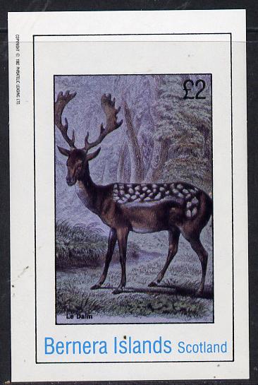Bernera 1982 Animals (Deer) imperf deluxe sheet (£2 value) unmounted mint