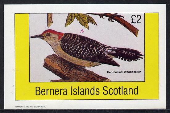 Bernera 1982 Birds #20 (Red Bellied Woodpecker) imperf deluxe sheet (£2 value) unmounted mint