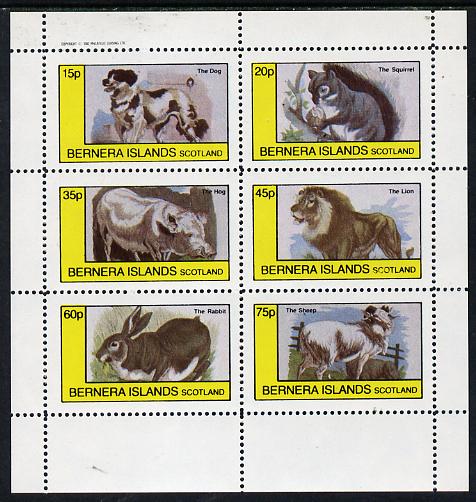Bernera 1982 Animals (Dog, Lion, Sheep, etc) perf set of 6 values (15p to 75p) unmounted mint