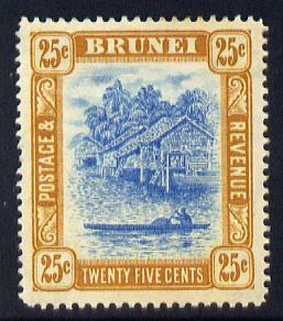 Brunei 1907-10 River Scene MCA 25c pale blue & ochre-brown mounted mint SG 30