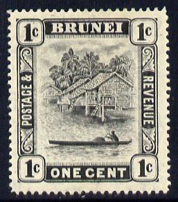 Brunei 1924-37 River Scene Script CA 1c black mounted mint SG 60