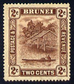 Brunei 1924-37 River Scene Script CA 2c brown mounted mint SG 61