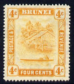 Brunei 1924-37 River Scene Script CA 4c orange mounted mint SG 65