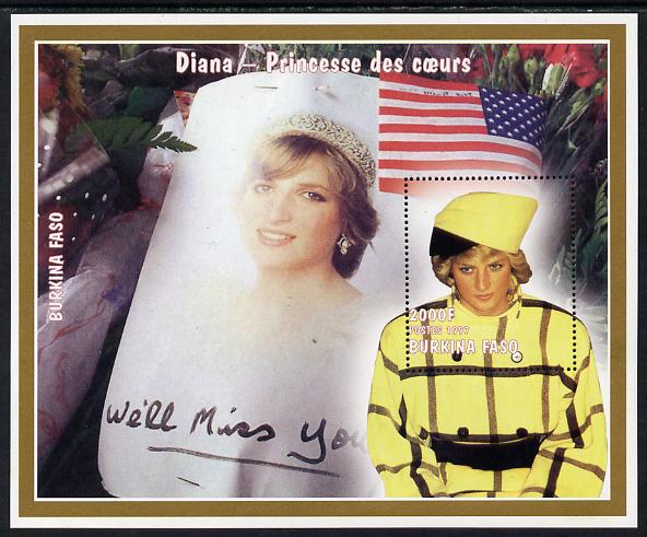 Burkina Faso 1997 Princess Diana #4 perf m/sheet unmounted mint
