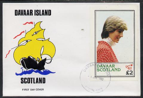 Davaar Island 1982 Princess Di's 21st Birthday imperf deluxe sheet (£2 value) on special cover with first day cancels