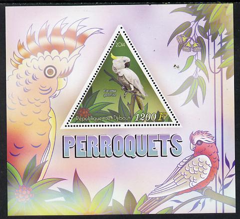 Djibouti 2014 Parrots perf s/sheet containing one triangular-shaped value unmounted mint
